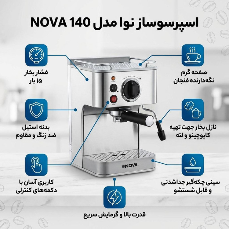 اسپرسوساز نوا مدل NOVA 140 - زوما شاپ