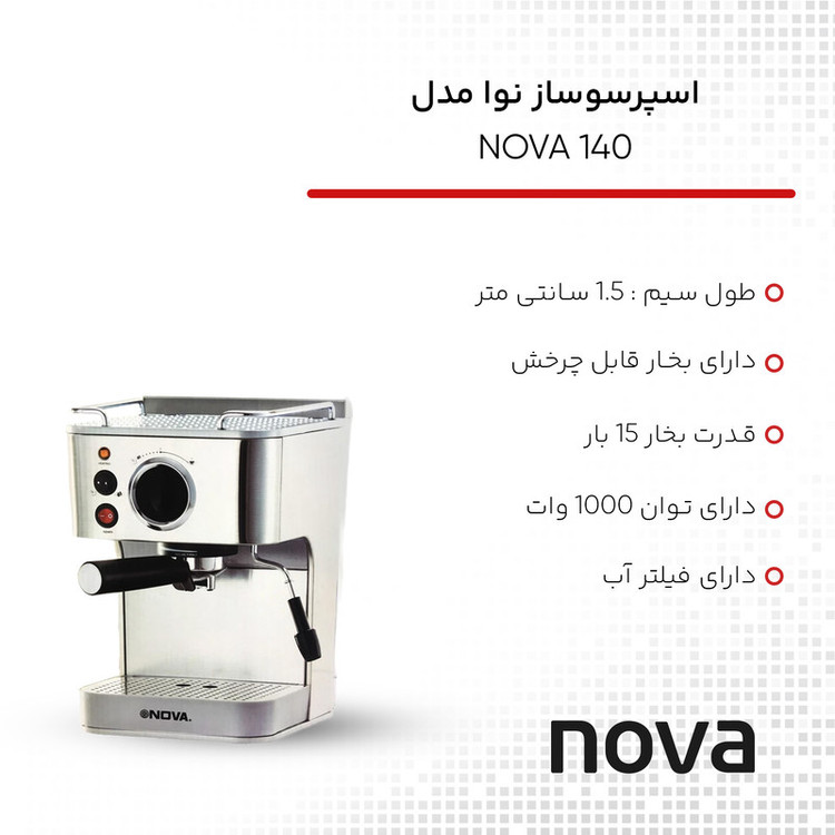 اسپرسوساز نوا مدل NOVA 140 - زوما شاپ