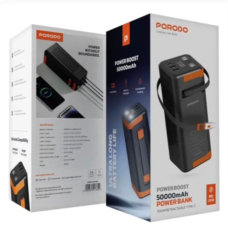 پاوربانک 50000 پرودو مدل Power Boost اورجینال به شرط cod1 - زوما شاپ