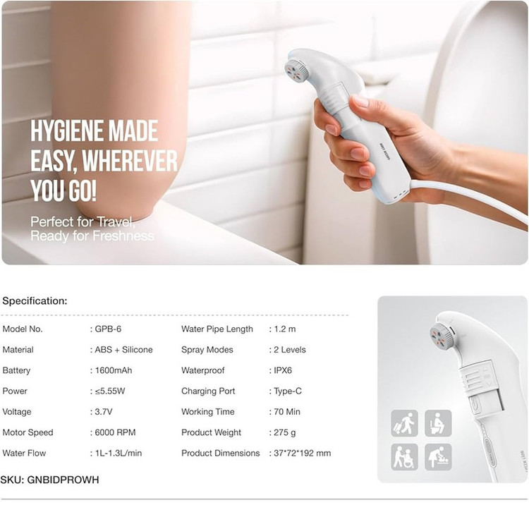 خودشور شلنگی سفری گرین لاین مدل Bidet Pro کدmax2026 - زوما شاپ