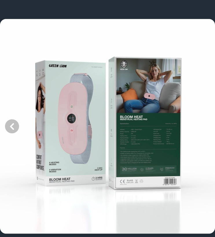 ماساژور شکم مخصوص قاعدگی گرین لاین مدل Bloom Heat Menstrual