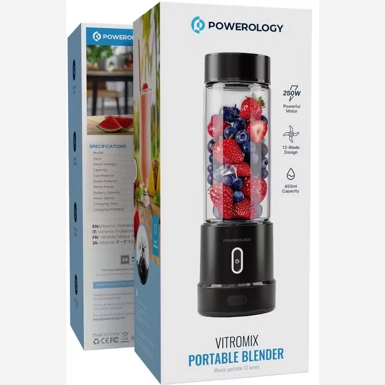 شیکر شارژی قابل حمل پاورولوژی ویترومیکس ۸۳۰Powerology Vitromix Portable Blender PWPBGNA16