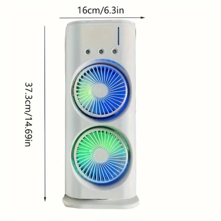 پنکه مه پاش دو فن بخور سردچرخشی مدل DOUBLE-ENDED SPRAY FAN XL607 کد A7528