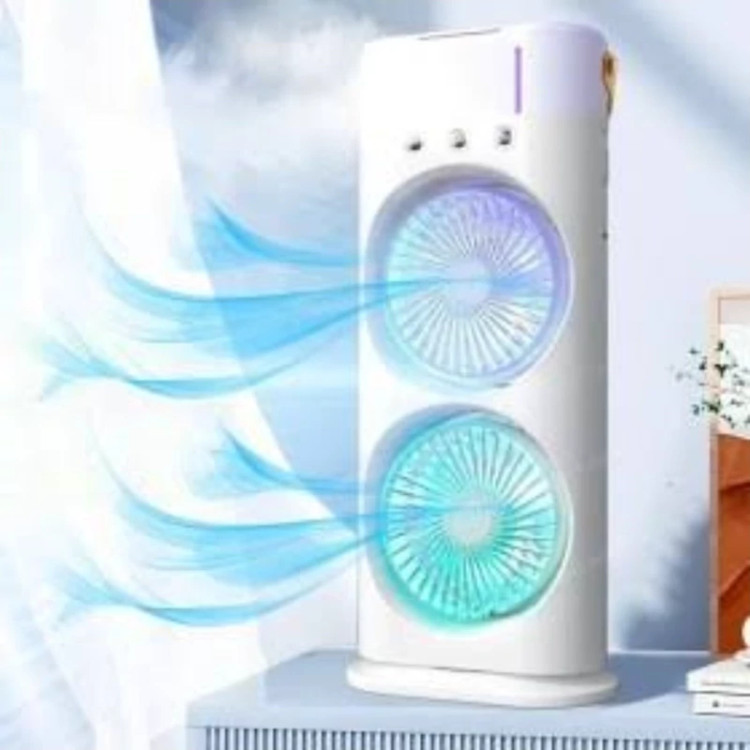 پنکه مه پاش دو فن بخور سردچرخشی مدل DOUBLE-ENDED SPRAY FAN XL607 کد A7528
