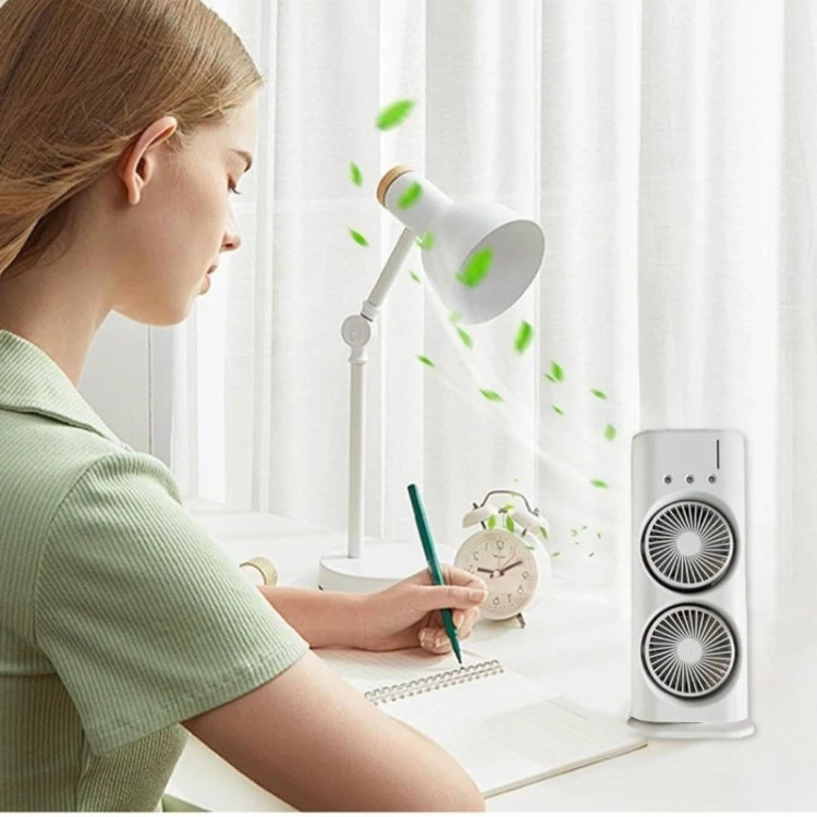 پنکه مهپاش دوقلو ریموت دار شارژی RGB اورجینال