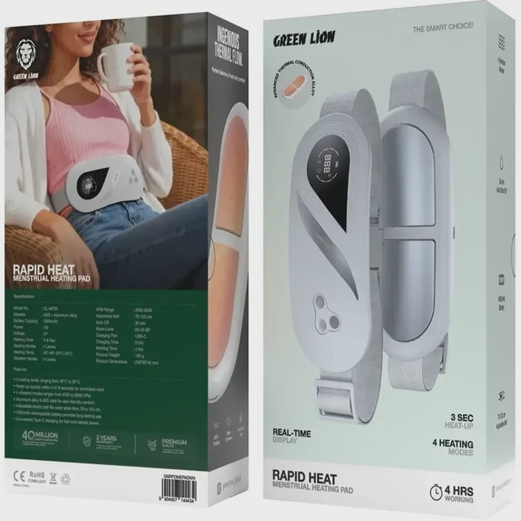 ماساژور گرمایی قاعدگی گرین لاین GREEN LION RAPID HEAT MENSTRUALHEATING PAD مدل GL-MP30 مدل 1