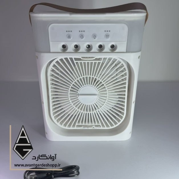 پنکه ی مه پاش ، کولر آبی رومیزی با قابلیت حمل آسان، مناسب برای داخل خودرو ،محل کار، منزل،سفر و ... دارای فن قوی مدل 1